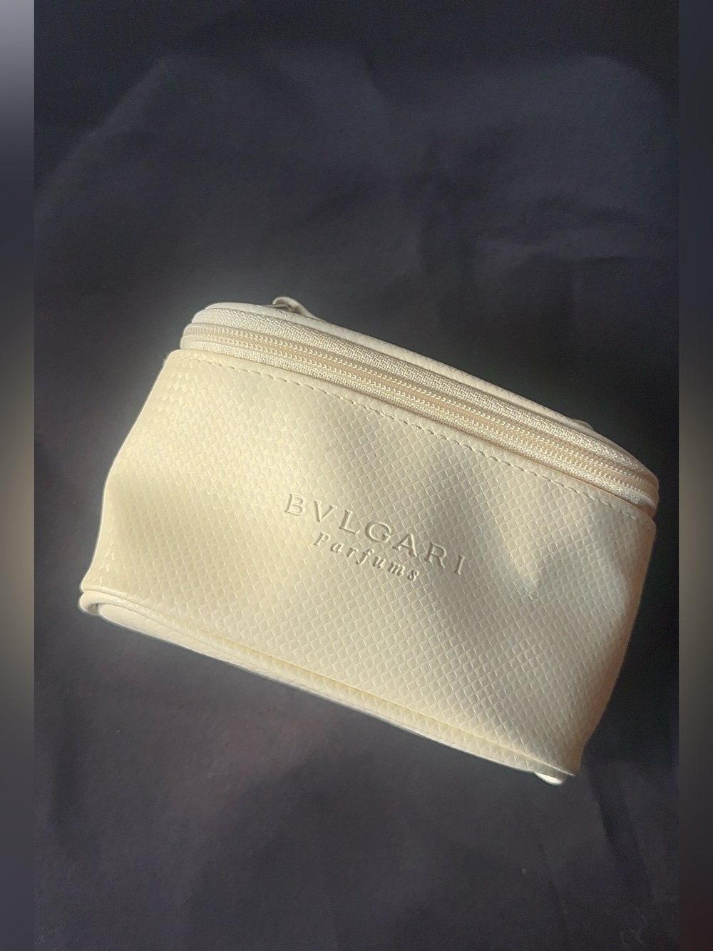 Bvlgari Parfums Light Yellow Cosmetic Train Case Makeup Travel Bag